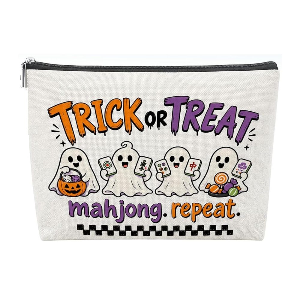 Halloween Mahjong Tile Bag - Trick or Treat, Mahjong, Repeat